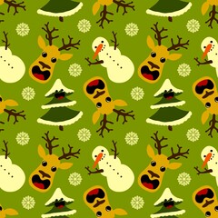Winter seamless snowman pattern for fabrics and textiles and packaging and gifts and cards and linens and kids 