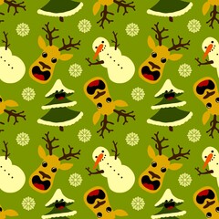 Winter seamless snowman pattern for fabrics and textiles and packaging and gifts and cards and linens and kids 