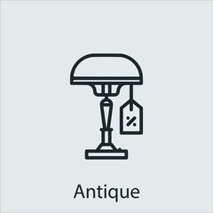 antique  icon vector icon.Editable stroke.linear style sign for use web design and mobile apps,logo.Symbol illustration.Pixel vector graphics - Vector