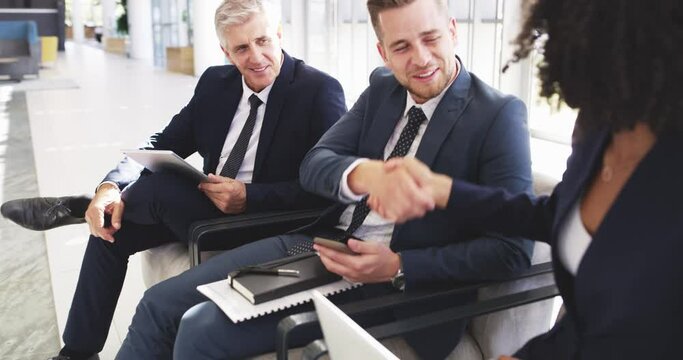 The more you connect, the more you expand. 4k video footage of businesspeople sitting in an office.