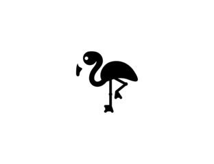 Flamingo vector icon. Isolated flamingo flat illustration