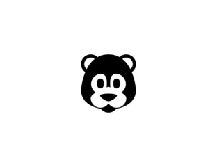 Bear vector icon. Isolated bear head, face flat illustration
