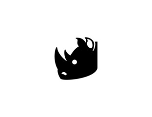 Rhinoceros vector icon. Isolated rhino flat illustration