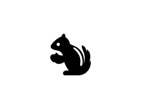Chipmunk vector icon. Isolated Squirrel flat illustration