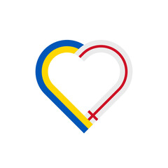 unity concept. heart ribbon icon of ukraine and england flags. vector illustration isolated on white background
