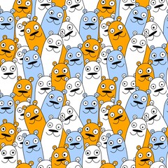 Kids seamless cartoon bears pattern for fabrics and textiles and packaging and linens and kids and wrapping paper