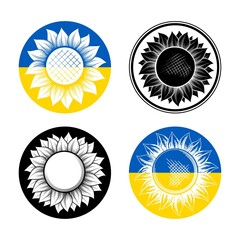White color sunflower silhouette