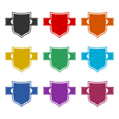 Money Security Logo dollar shield icon color set