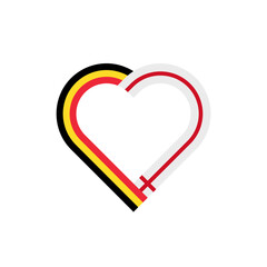 unity concept. heart ribbon icon of belgium and england flags. vector illustration isolated on white background