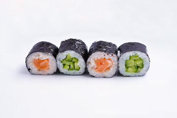 Sushi maki roll. Japanese sushi seafood