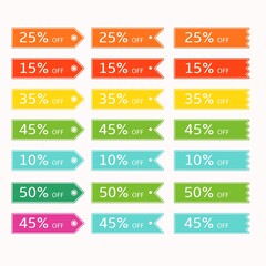 vector cheap price coupon discount sticker set,