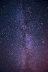 Panorama of the Milky Way of the Galaxy with stars and cosmic dust in the Universe in the dark night. The Great Milky Way, covering the night sky. background. Concept of science and technology. banner