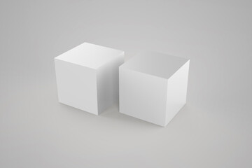 Realistic cardboard boxes mockup