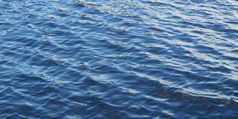 Beautiful blue water surface with soft waves on Florida river, natural water background