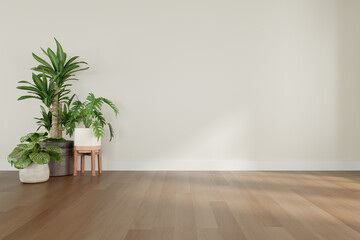 Fototapeta na wymiar 3d render of green plants in the room.
