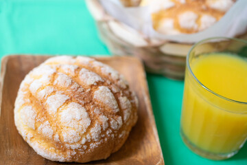 メロンパンのクローズアップ