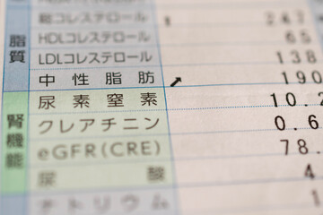 基準を超えた数値が示された血液検査結果