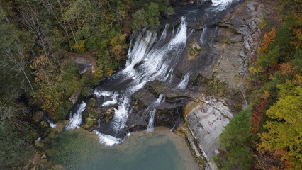 waterfall in autumn