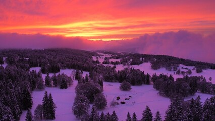 sunrise over the mountains