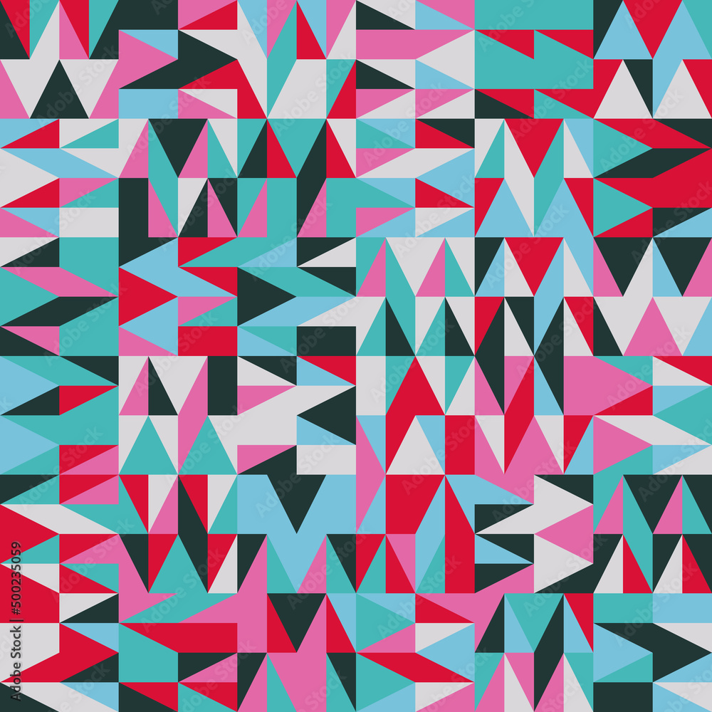 Poster modern geometric art of mosaic pattern made with vector abstract shapes and elements