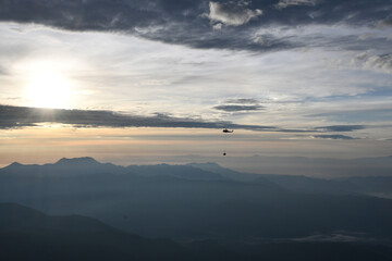 Helicopter in the sky