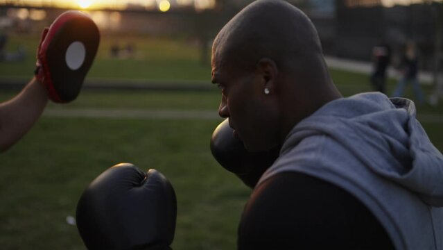 Black guy training outdoor