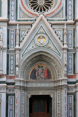 Fototapeta na wymiar The fragment of the Duomo Cathedral in Florence, Italy