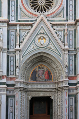 The fragment of the Duomo Cathedral in Florence, Italy