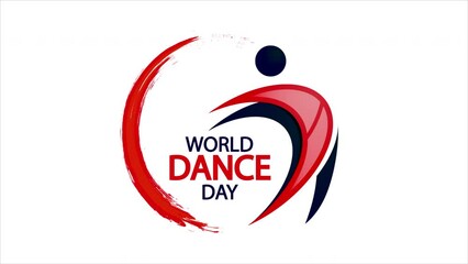 World dance day logo, art video illustration.