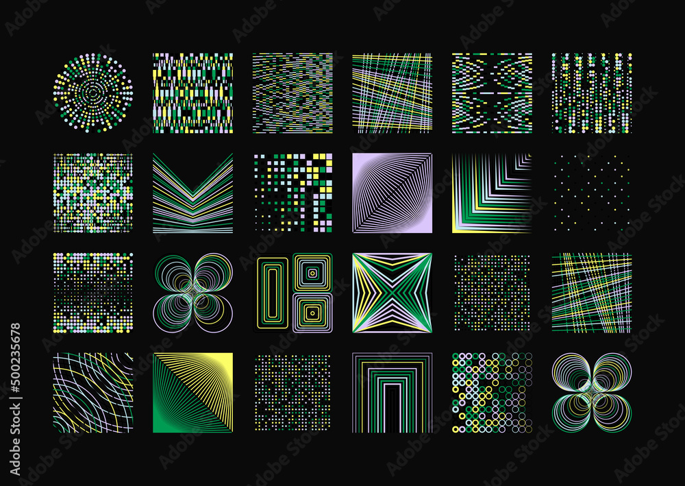 Fototapete Abstract Vector Symbols Graphics Set With Random Effect Inspired by Brutalist Aesthetics Style