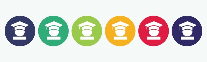 Big set with student icon isolated on white background.