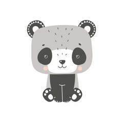 Cute panda kids illustration vector poster