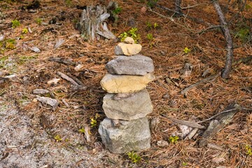Sandstones stacked in the form of a tower