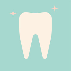 White tooth icon. Vector illustration.