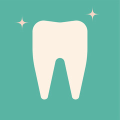 White tooth icon. Vector illustration.