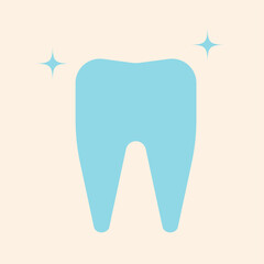 White tooth icon. Vector illustration.