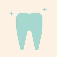 White tooth icon. Vector illustration.