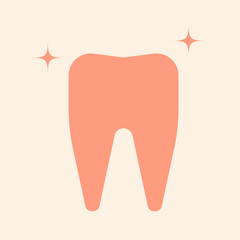 White tooth icon. Vector illustration.