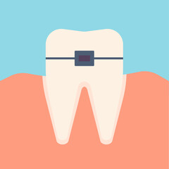 White tooth icon. Vector illustration.