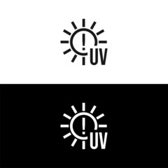 Danger of UV rays icon isolated on white background