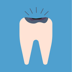 White tooth icon. Vector illustration.