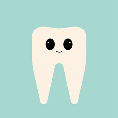 White tooth icon. Vector illustration.