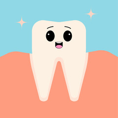 White tooth icon. Vector illustration.