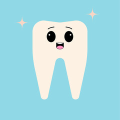 White tooth icon. Vector illustration.