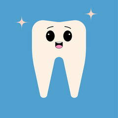 White tooth icon. Vector illustration.
