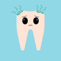 White tooth icon. Vector illustration.