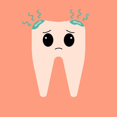 White tooth icon. Vector illustration.