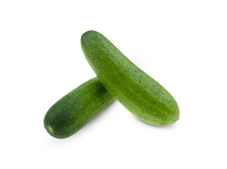 two cucumbers isolated on a white background