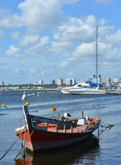 fishing boat on the coast of punta del este