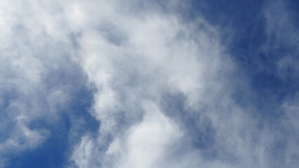 background of blue sky with clouds in clear weather